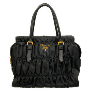 Prada Gathered Bag Black Nylon Handbag #326074P11B